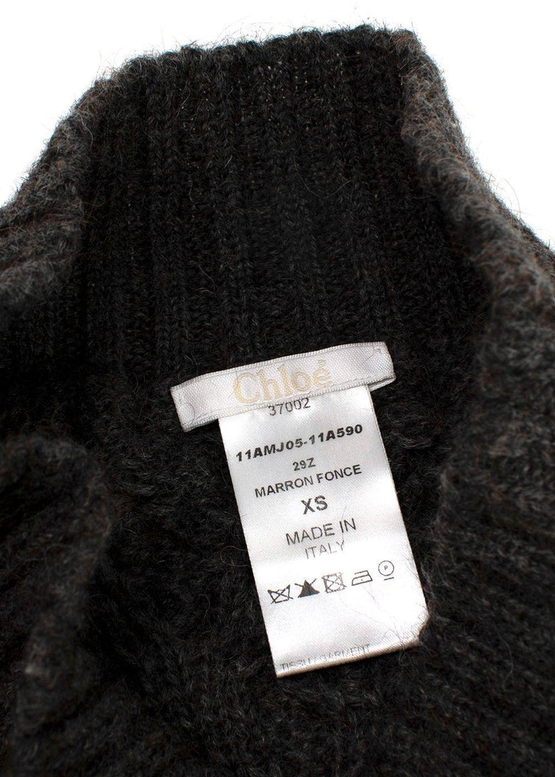 Chloe Grey Cable Knit Merino Wool Pencil Skirt