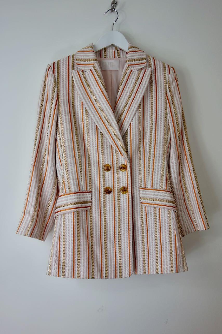 orange, pink & gold striped blazer