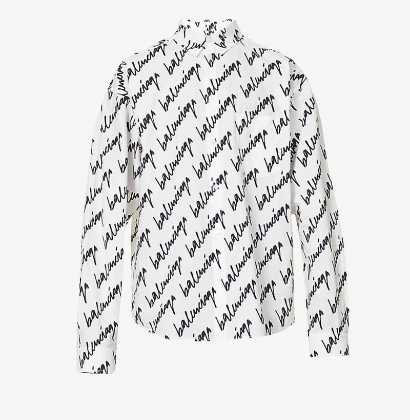 Wardrobe Unisex black & white cotton Scribble logo shirt