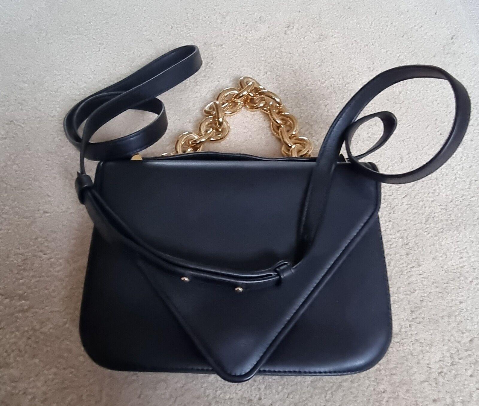 Bottega Veneta Black Leather Mount Cross Body Bag