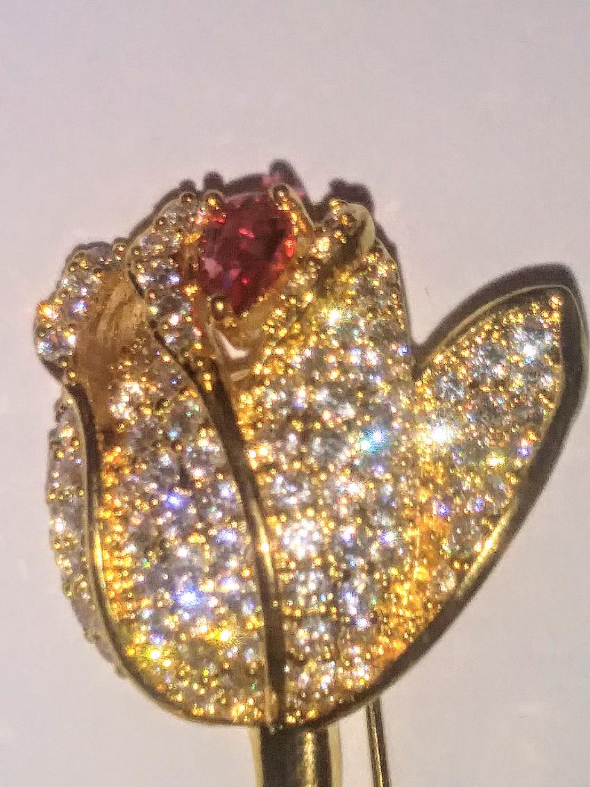 Bespoke Crystal Embellished Rose Brooch