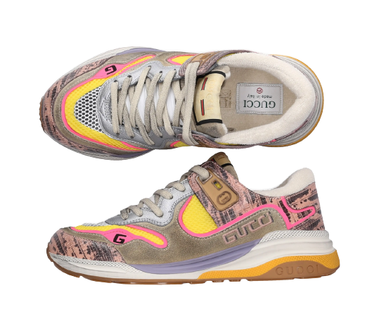 Ultrapace Snake-effect Leather, Mesh And Distressed Suede Trainers