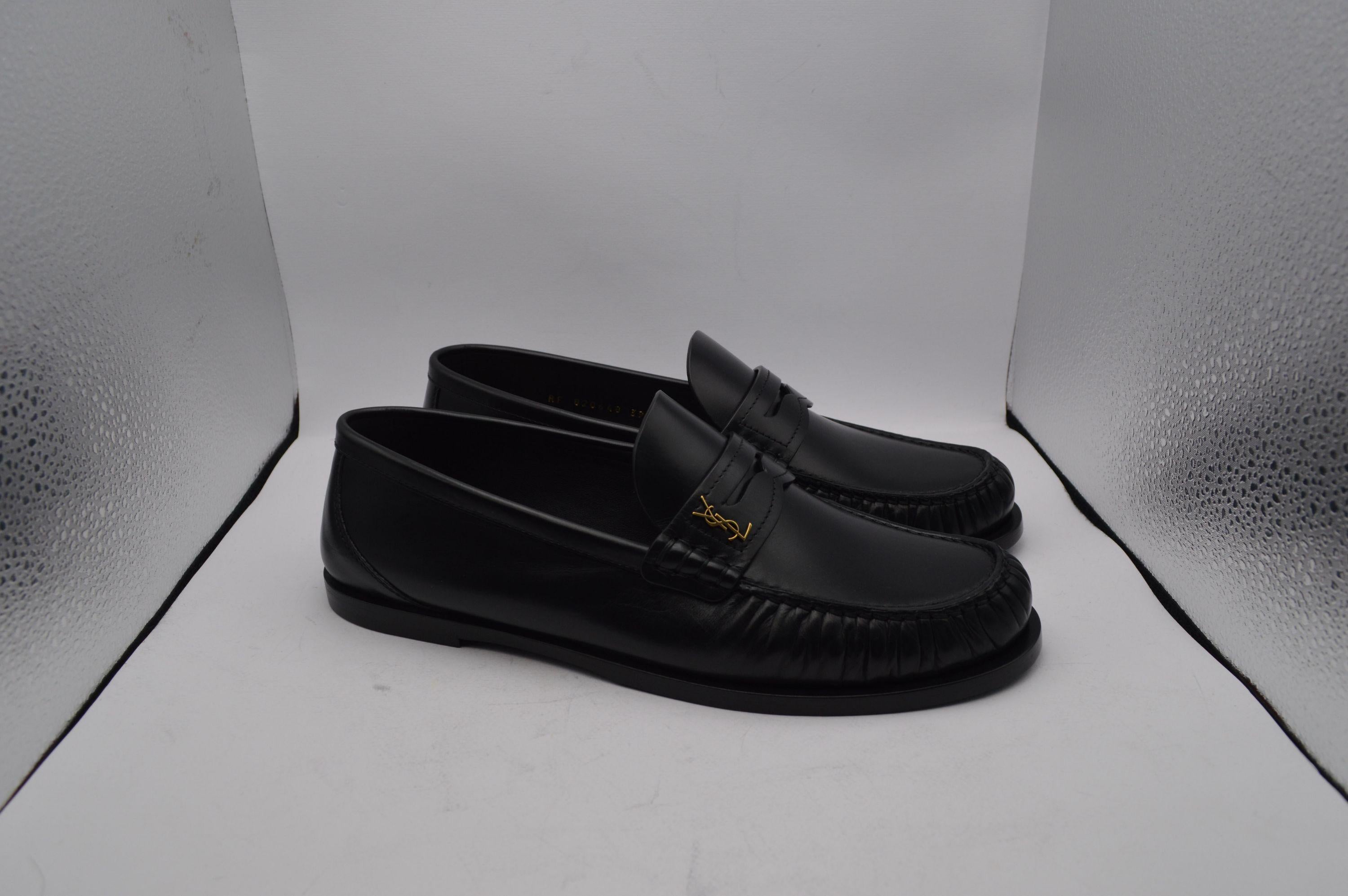 Saint Laurent Black Leather Moccasins