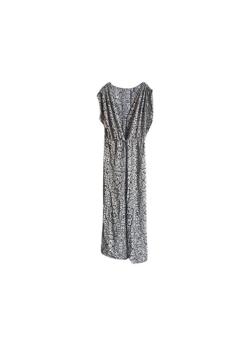Grey Snakeskin Kaftan Dress