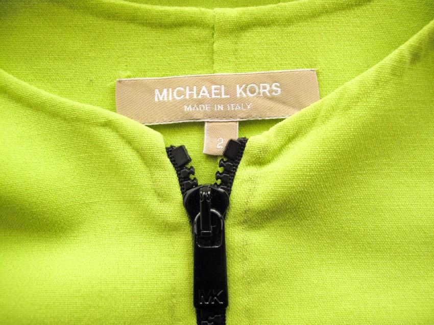 Michael Kors Collection Black & Neon Zip Front Dress