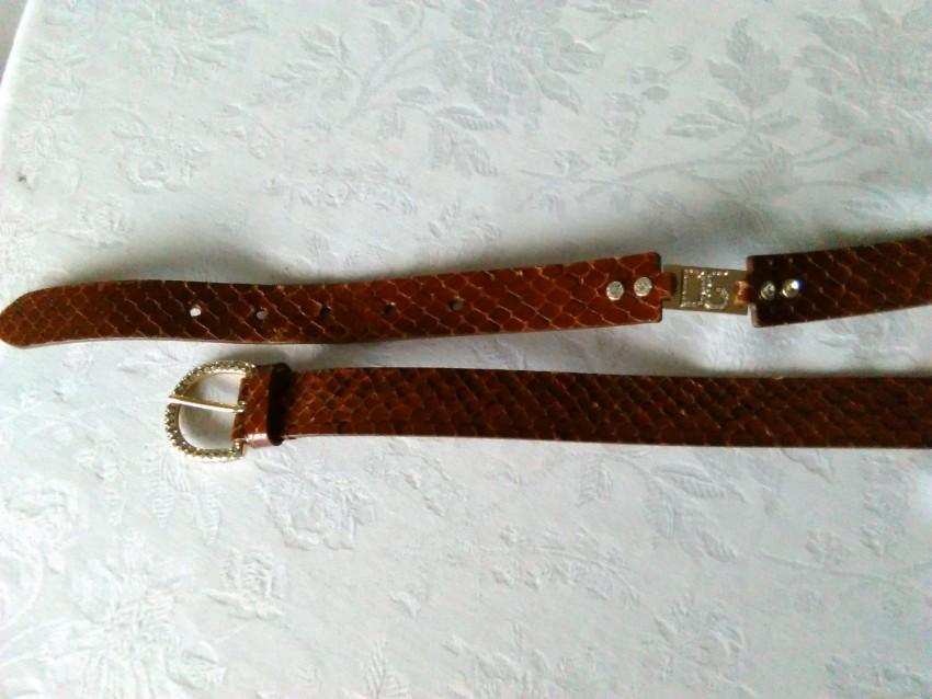Dolce & Gabbana Brown Python Embellished Belt - Size 80