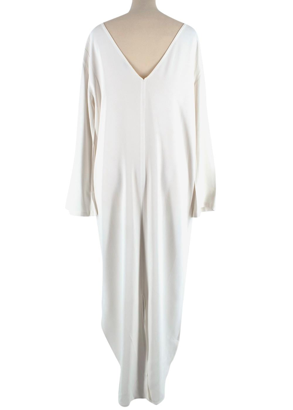 Cream Square Neck Long Sleeved Maxi Dress