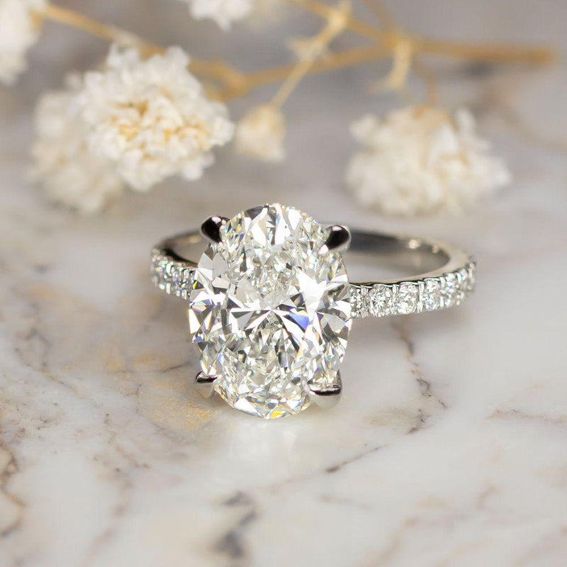 Verde 5ct IGI Certified Oval Cut Lab-grown Diamond VS2 Ring