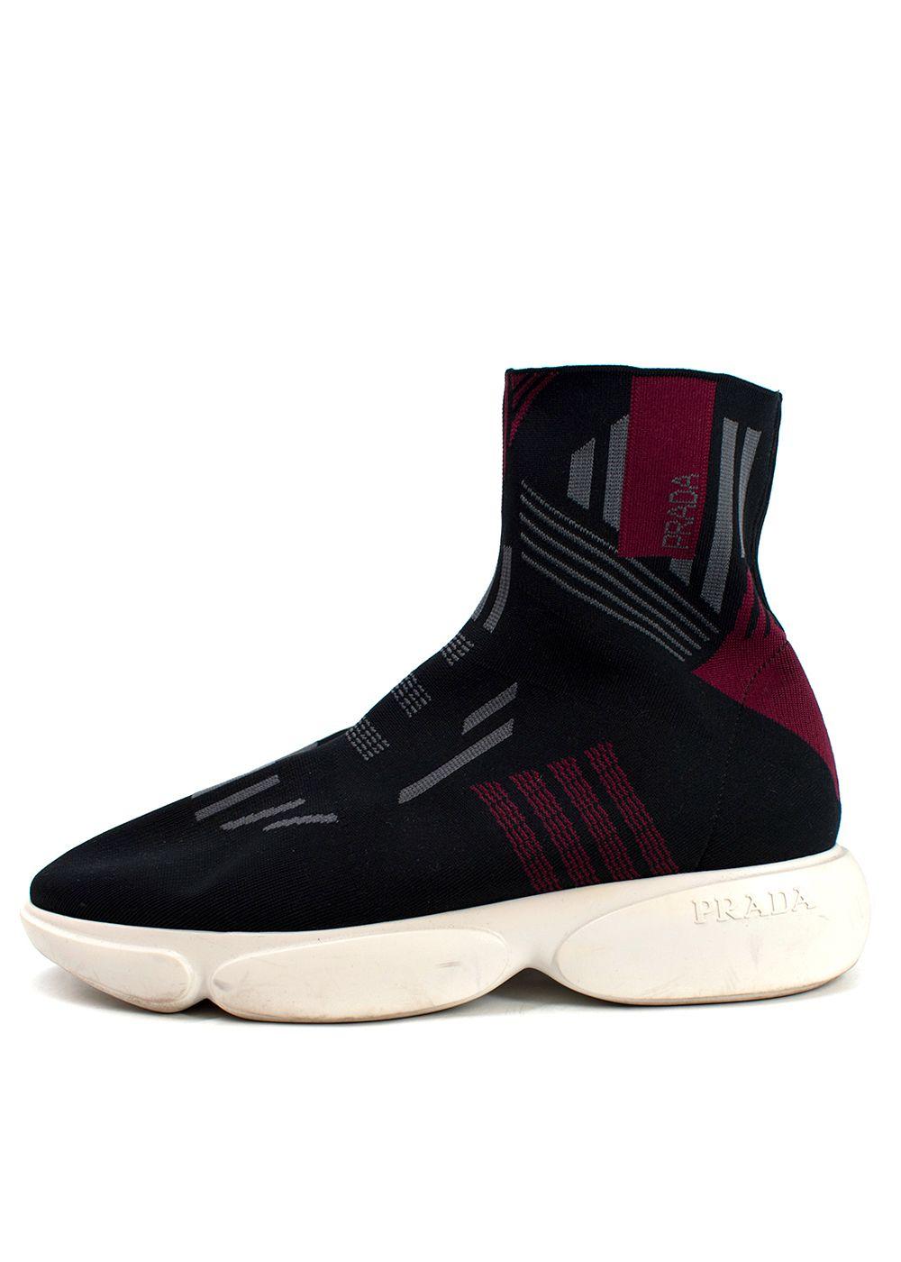 Prada Black Cloudbust 40 High-top Trainers