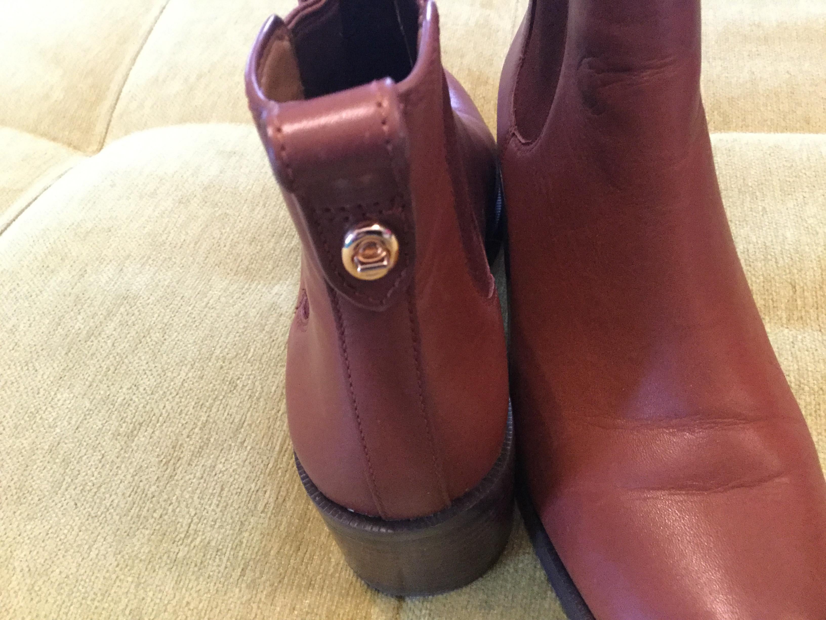 Coach Leather Flat Ankle Boots