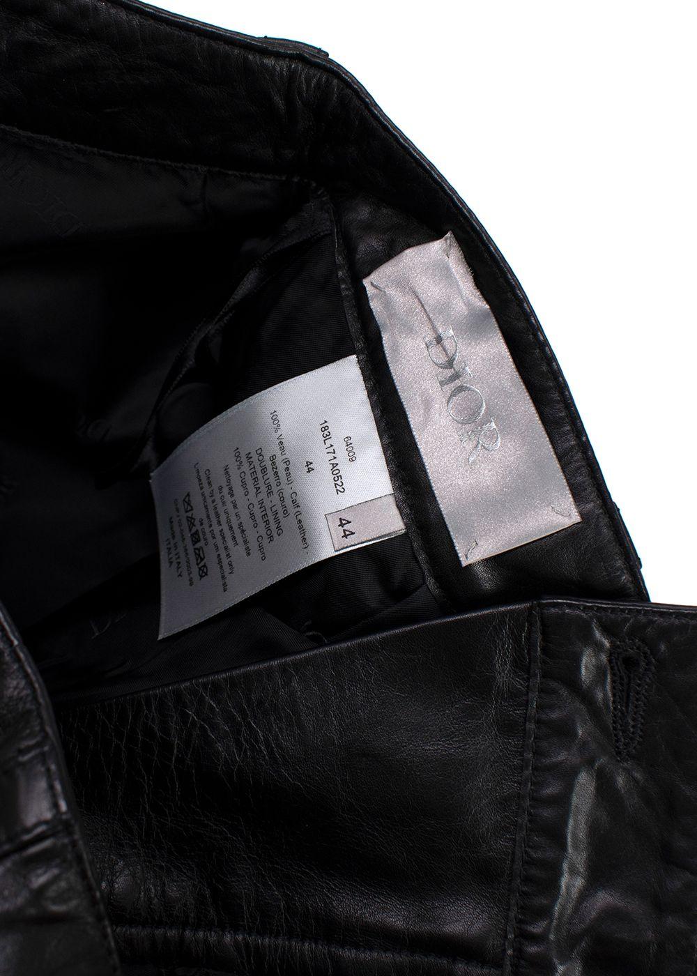 Dior Homme Black Leather Cargo Shorts