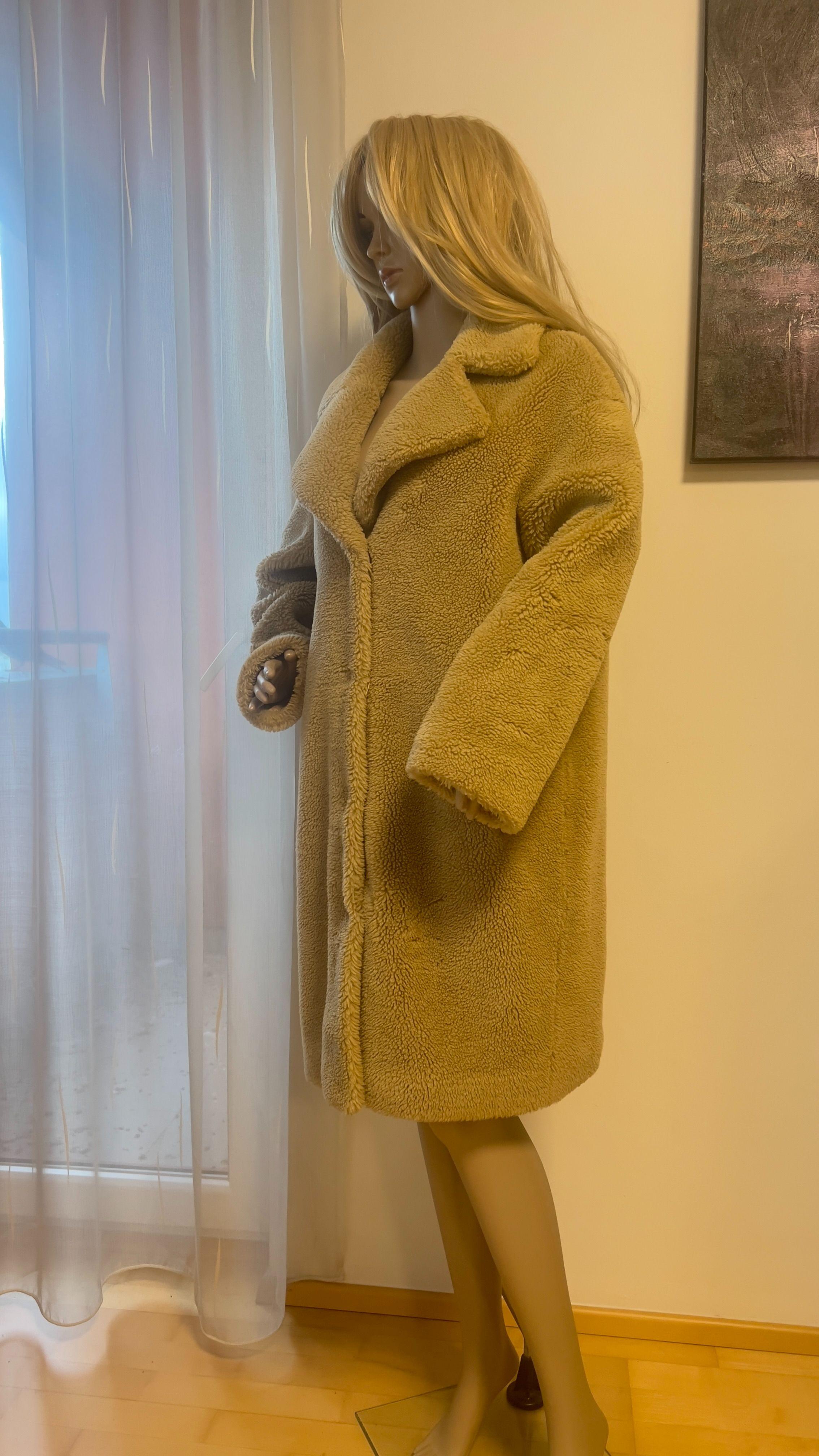 Stand Studio Camel Faux Fur Coat