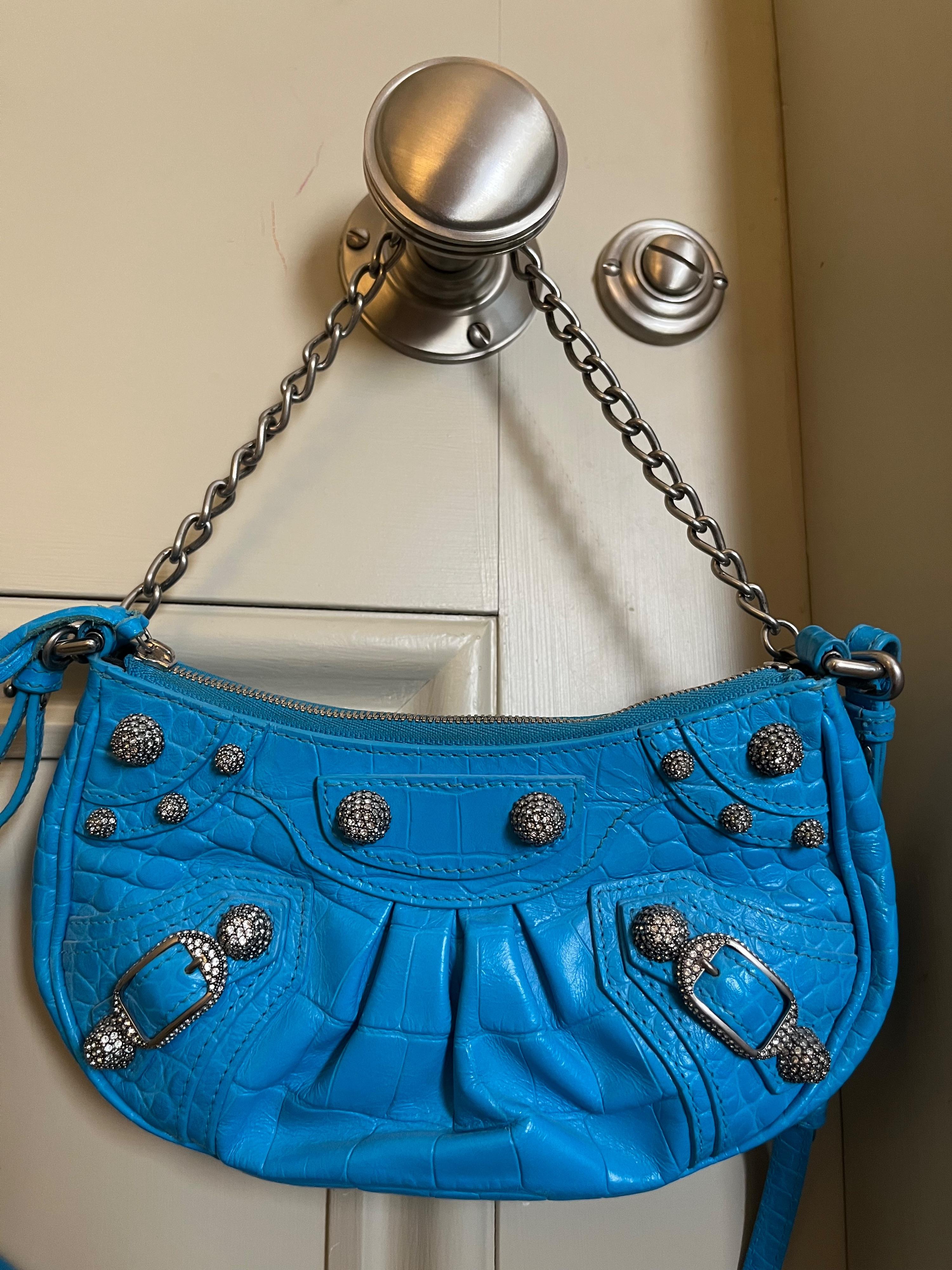Le Cagole Metallic Blue Calfskin XS