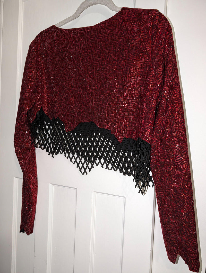 Balmain x Puma Red Crystal & Mesh Top