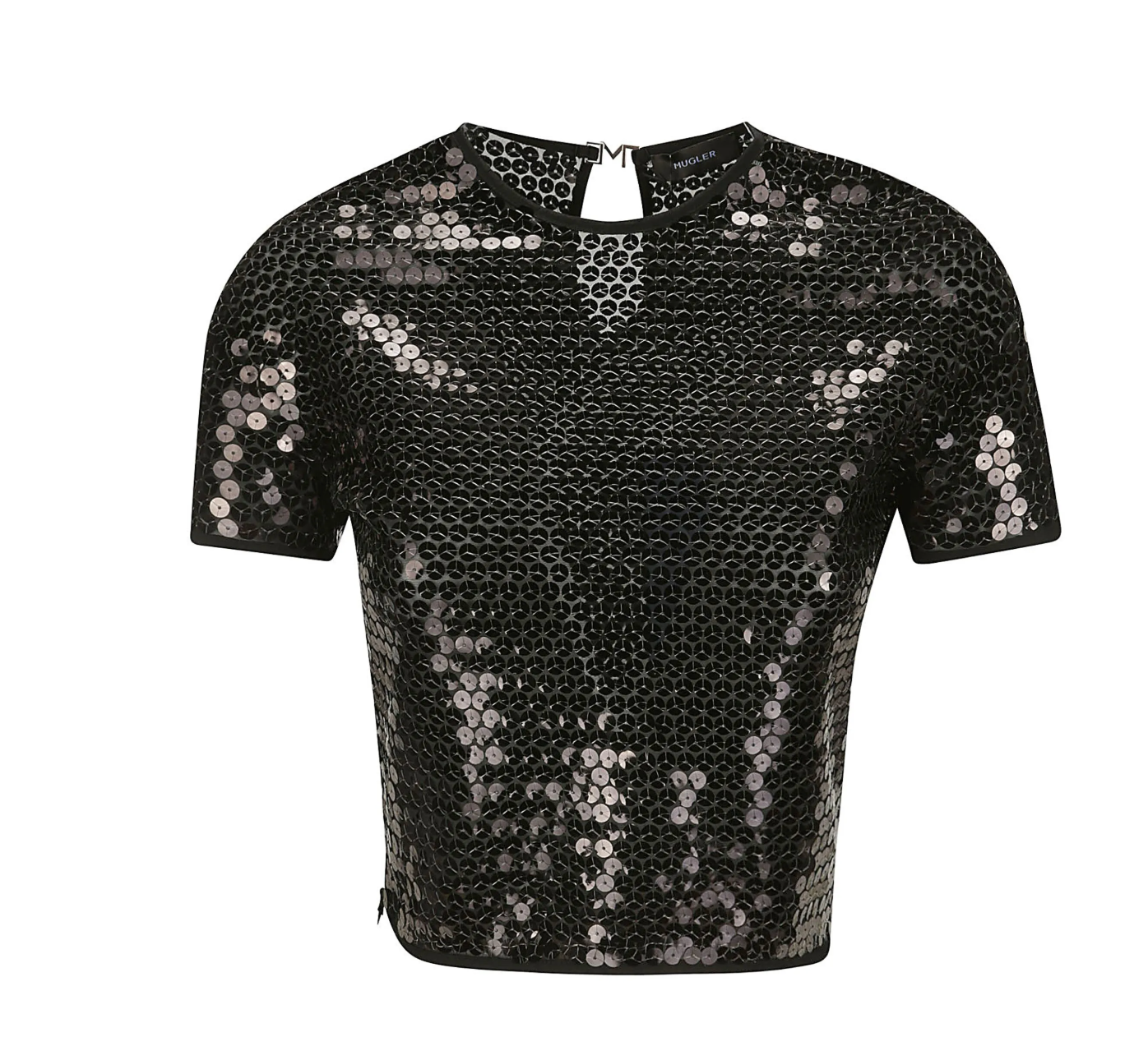 Mugler Short-Sleeved Sequinned Blouse