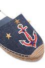 Dolce & Gabbana Anchor Embroidered fringed leather espadrilles