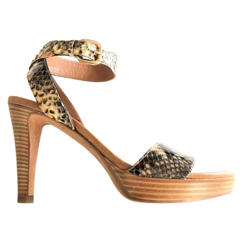 Fratelli Rossetti python-effect leather platform sandals
