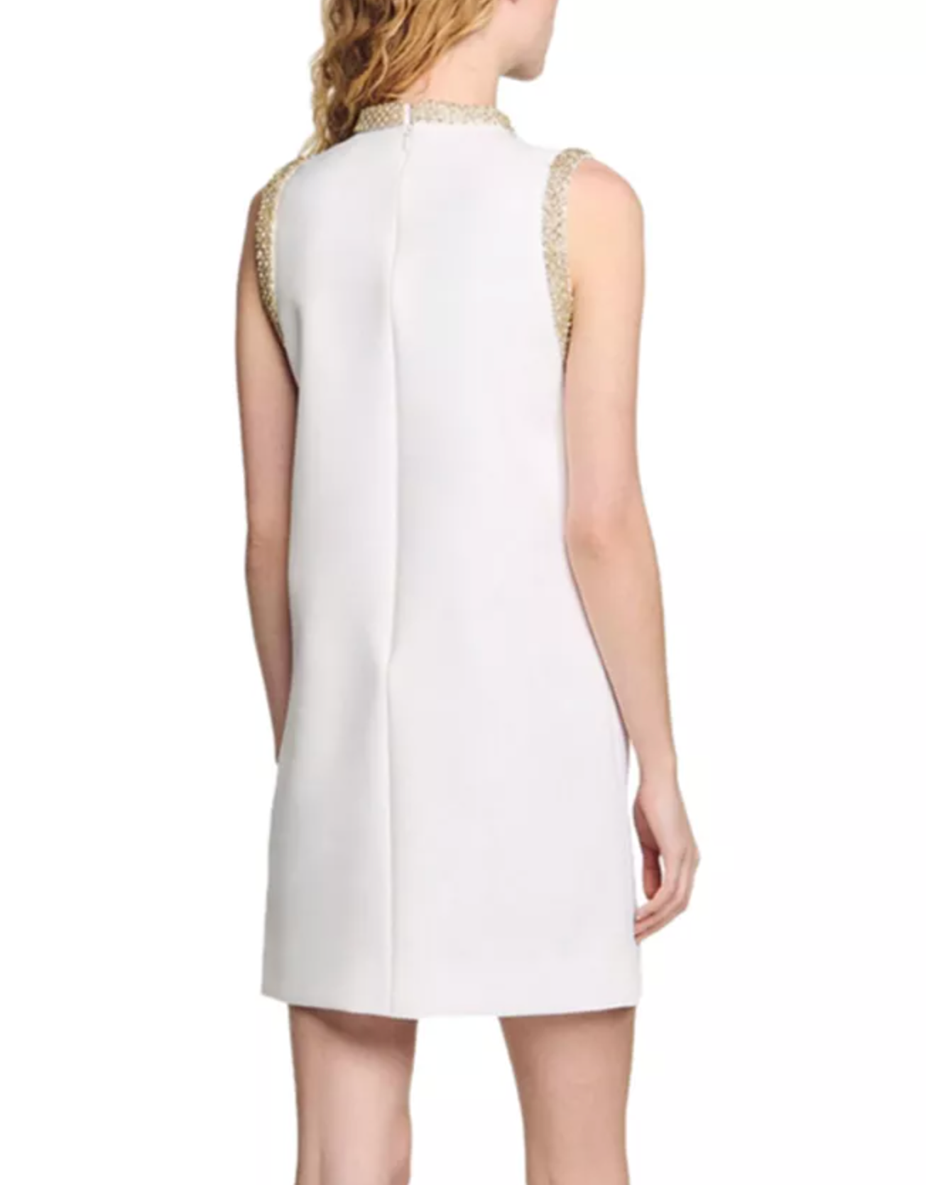 Sandro Short Dress With Rhinestone Trim