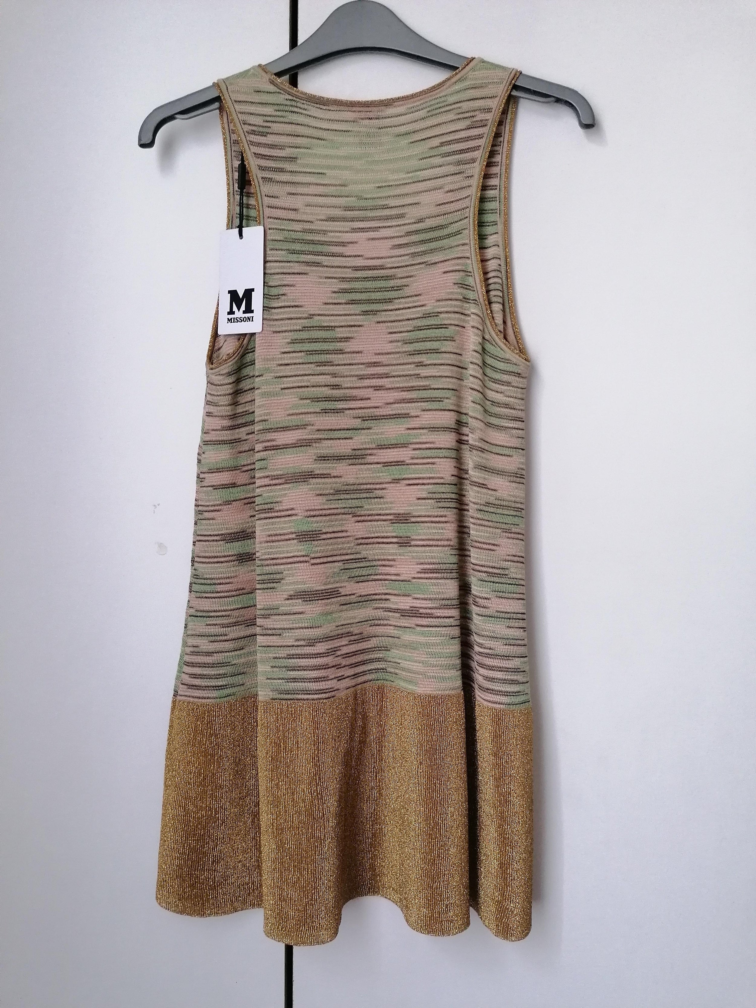 M Green, Pink & Gold Knitted Skater Dress