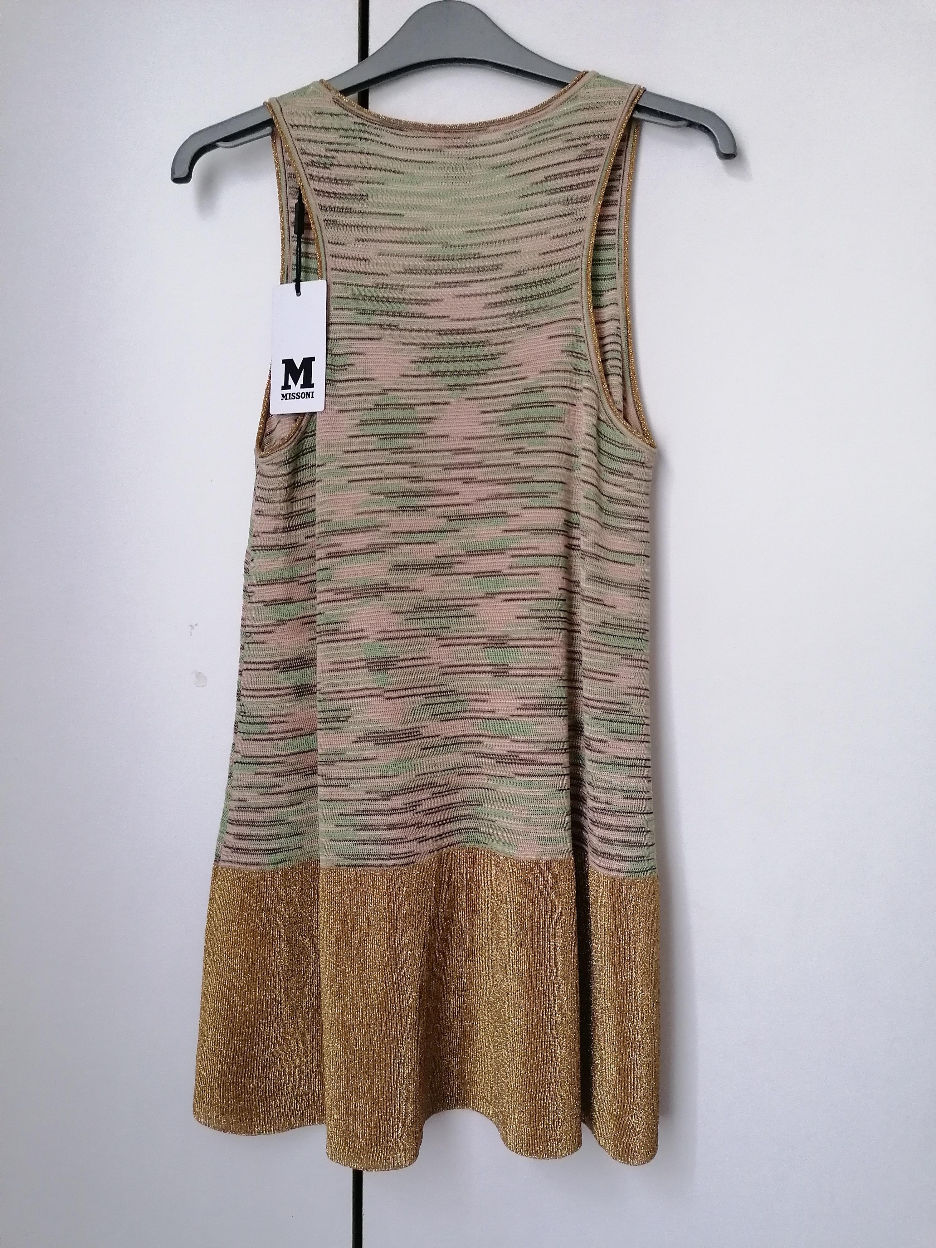 M Green, Pink & Gold Knitted Skater Dress
