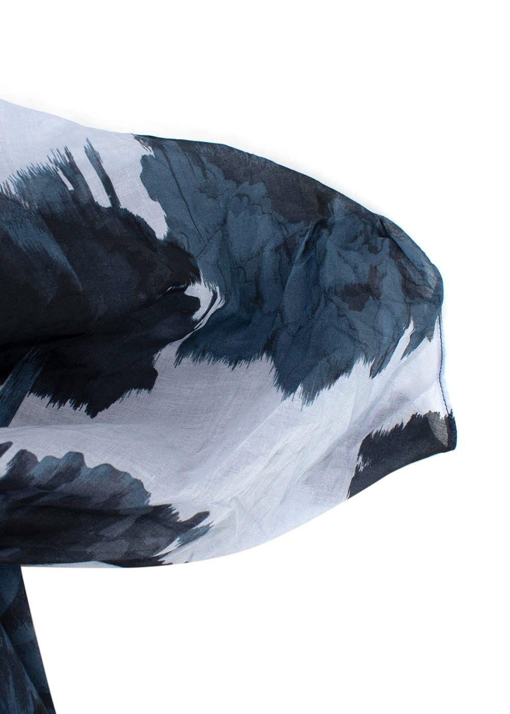 Alexandre Vauthier Asymmetric gathered printed cotton-gauze wrap dress