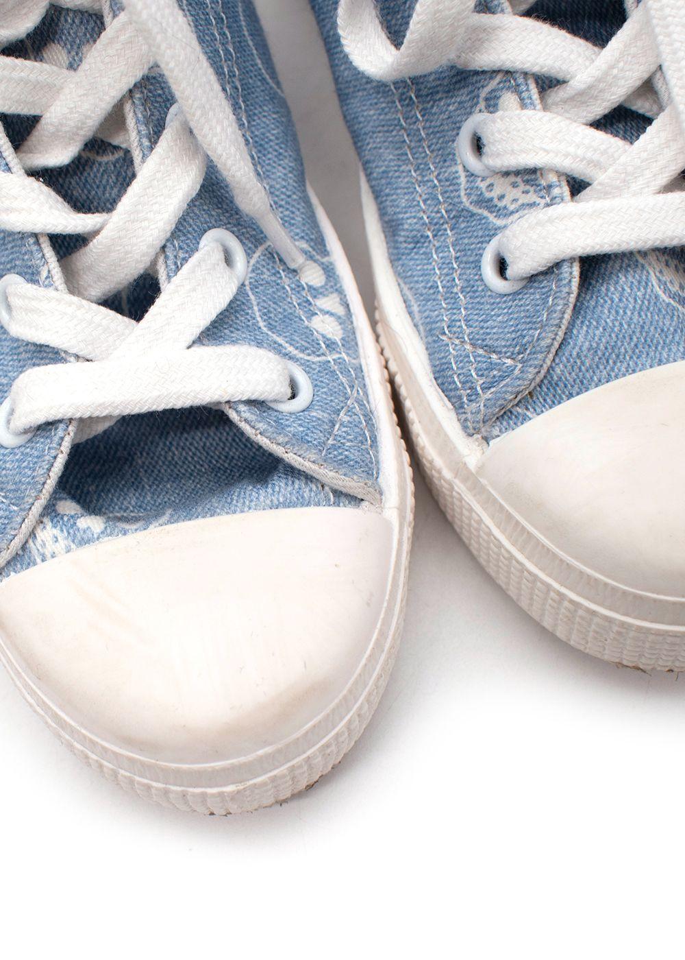 Skull Print Light Blue Lace Up High Top Trainers