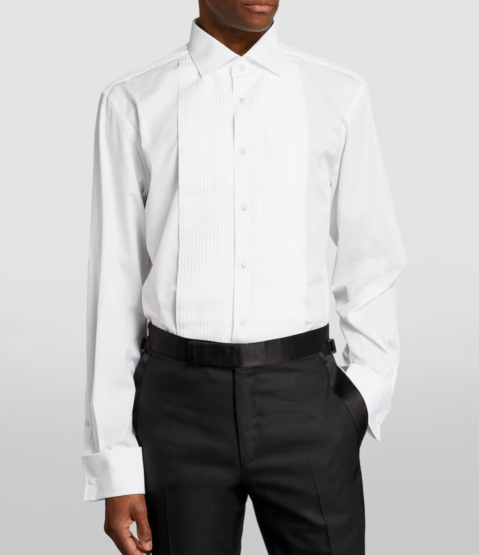 Ralph Lauren Purple Label Pleated Tuxedo Shirt