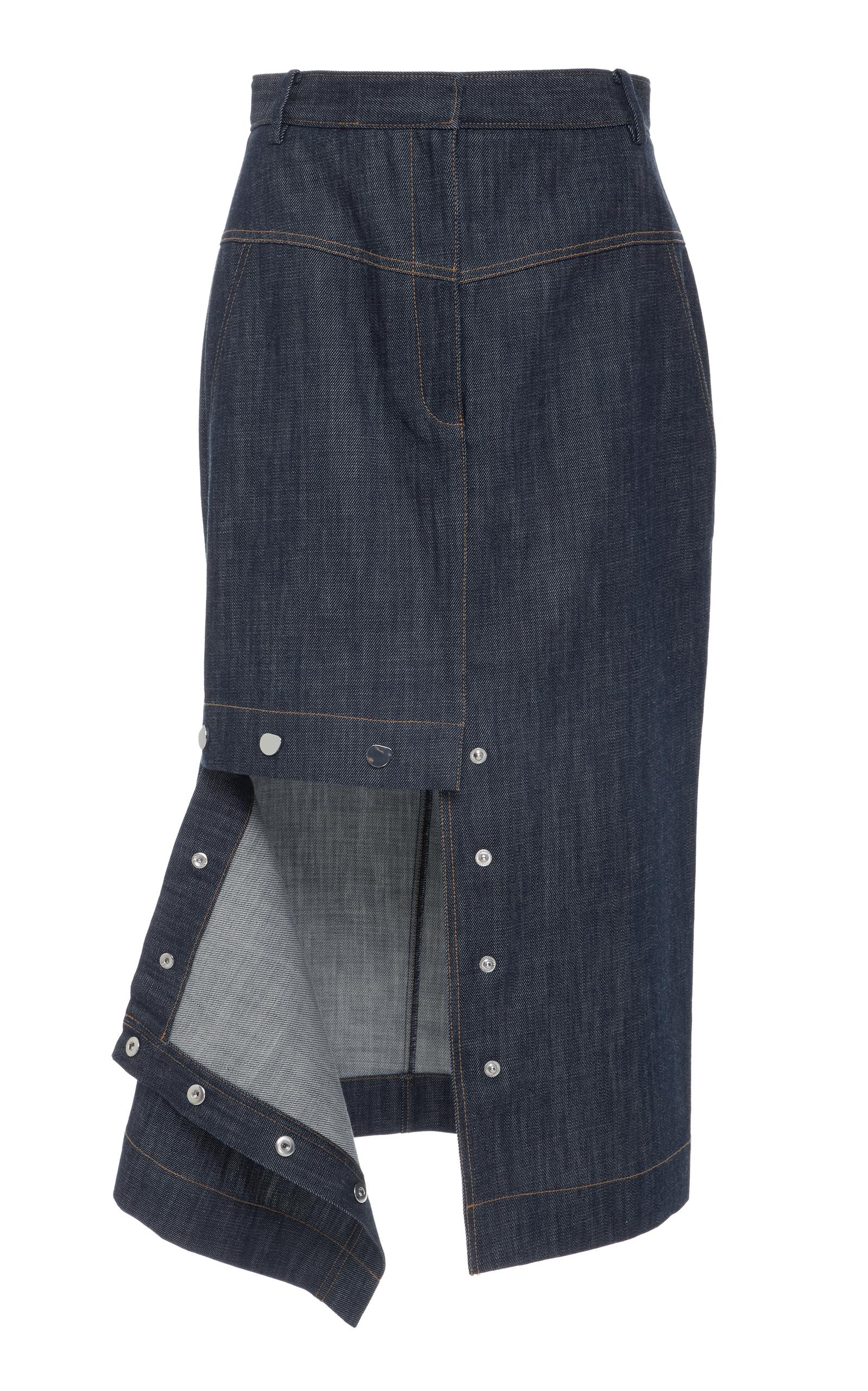 Tibi Demin Jamie Midi Skirt
