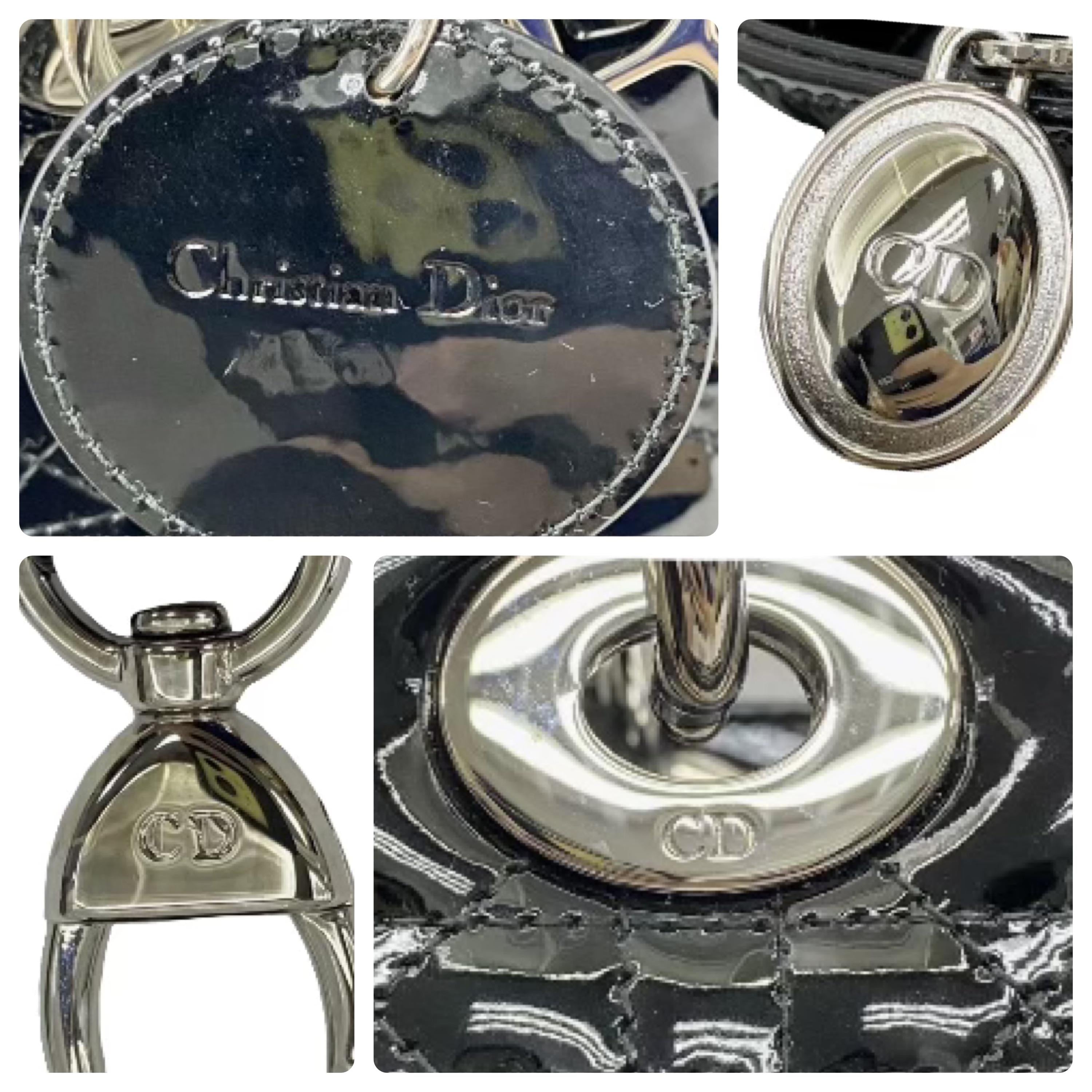 Dior Black Patent Leather Medium Lady Dior