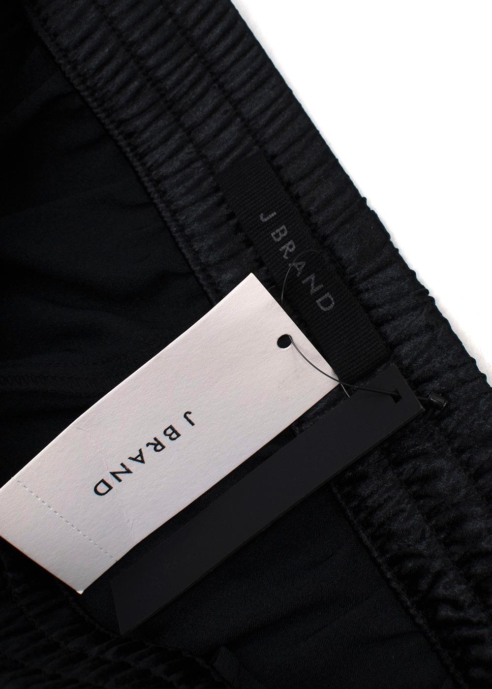 J Brand Black Satin Crystal Side Stripe Trousers