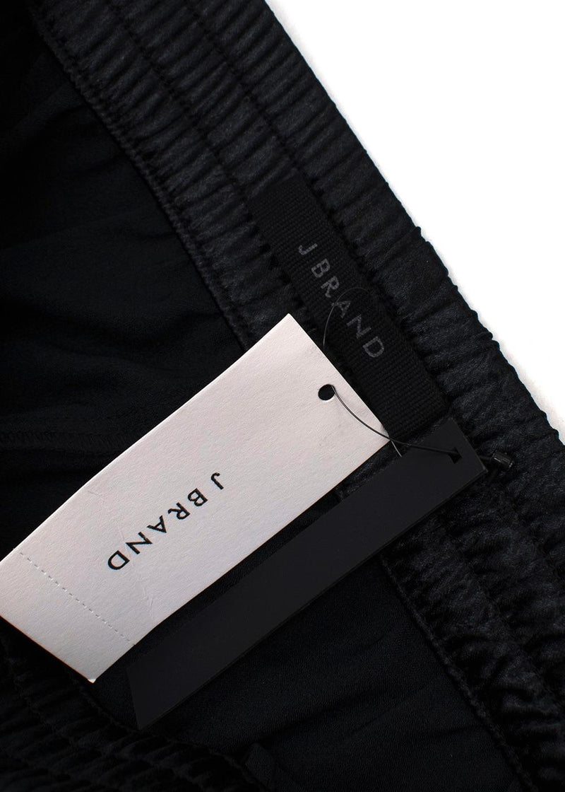 J Brand Black Satin Crystal Side Stripe Trousers