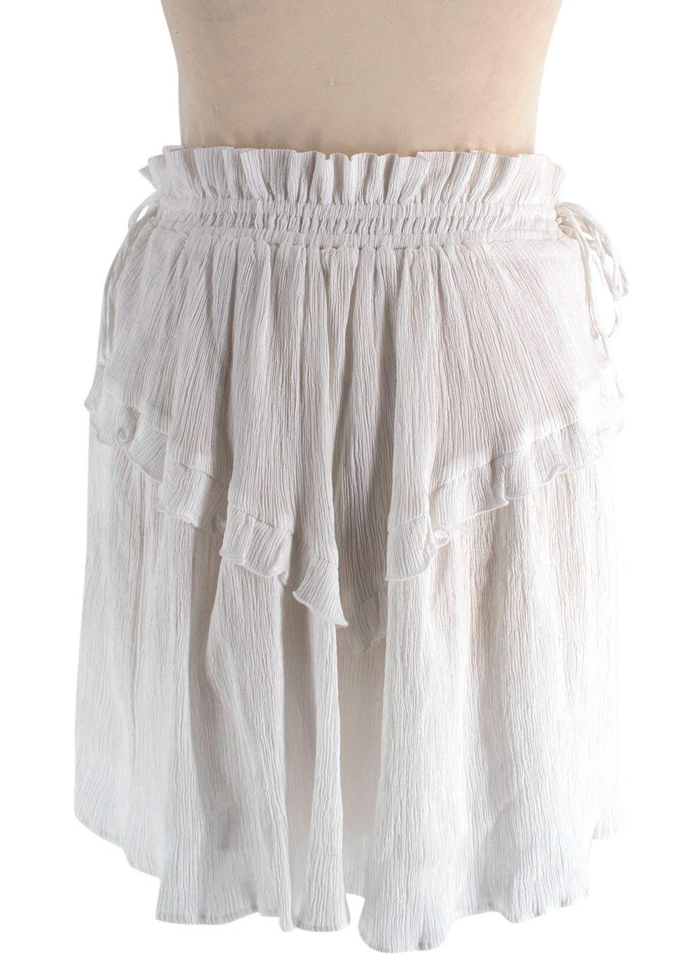 Isabel Marant Etoile White Ruffled Mini Skirt