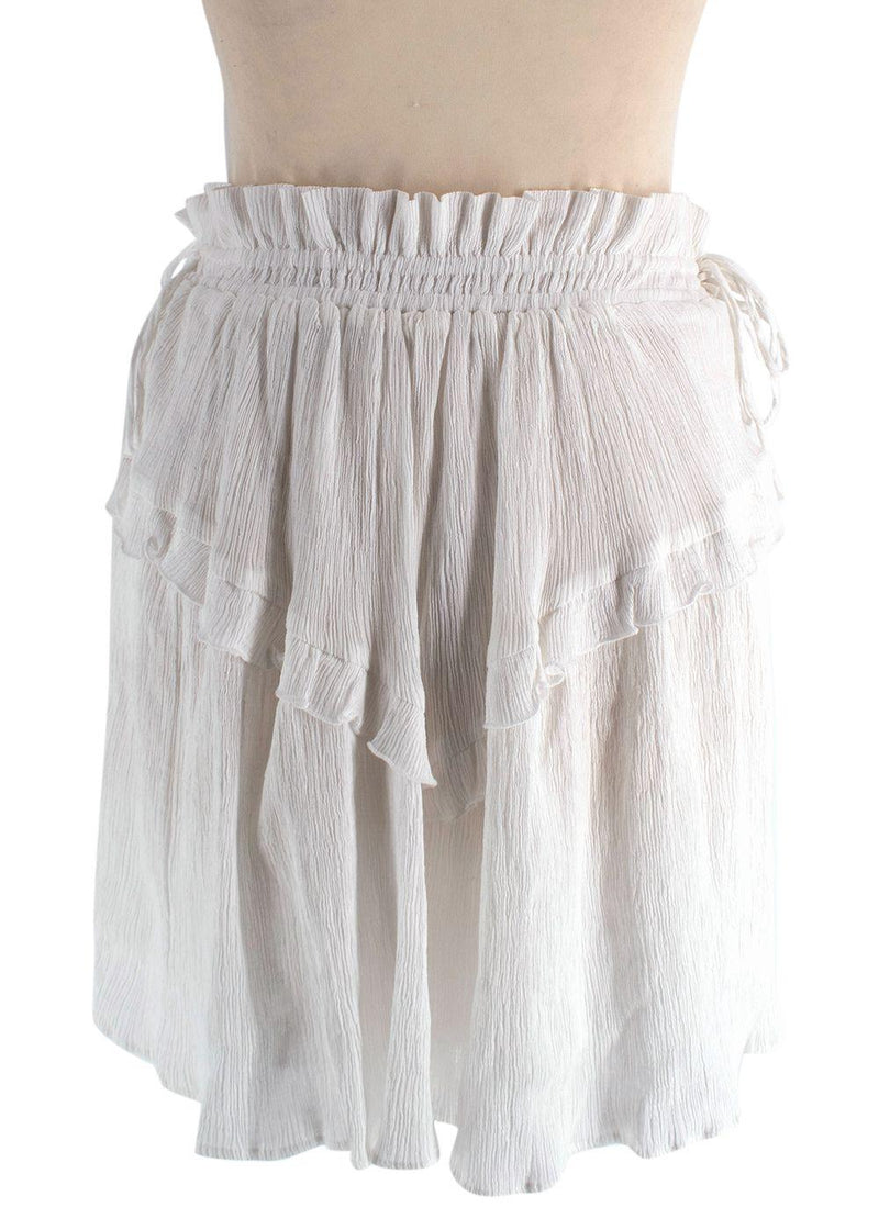 Isabel Marant Etoile White Ruffled Mini Skirt