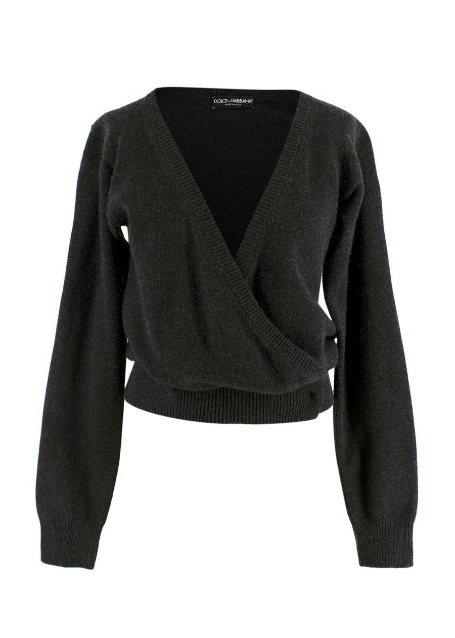 Dolce & Gabbana Grey Cashmere Wrap Jumper