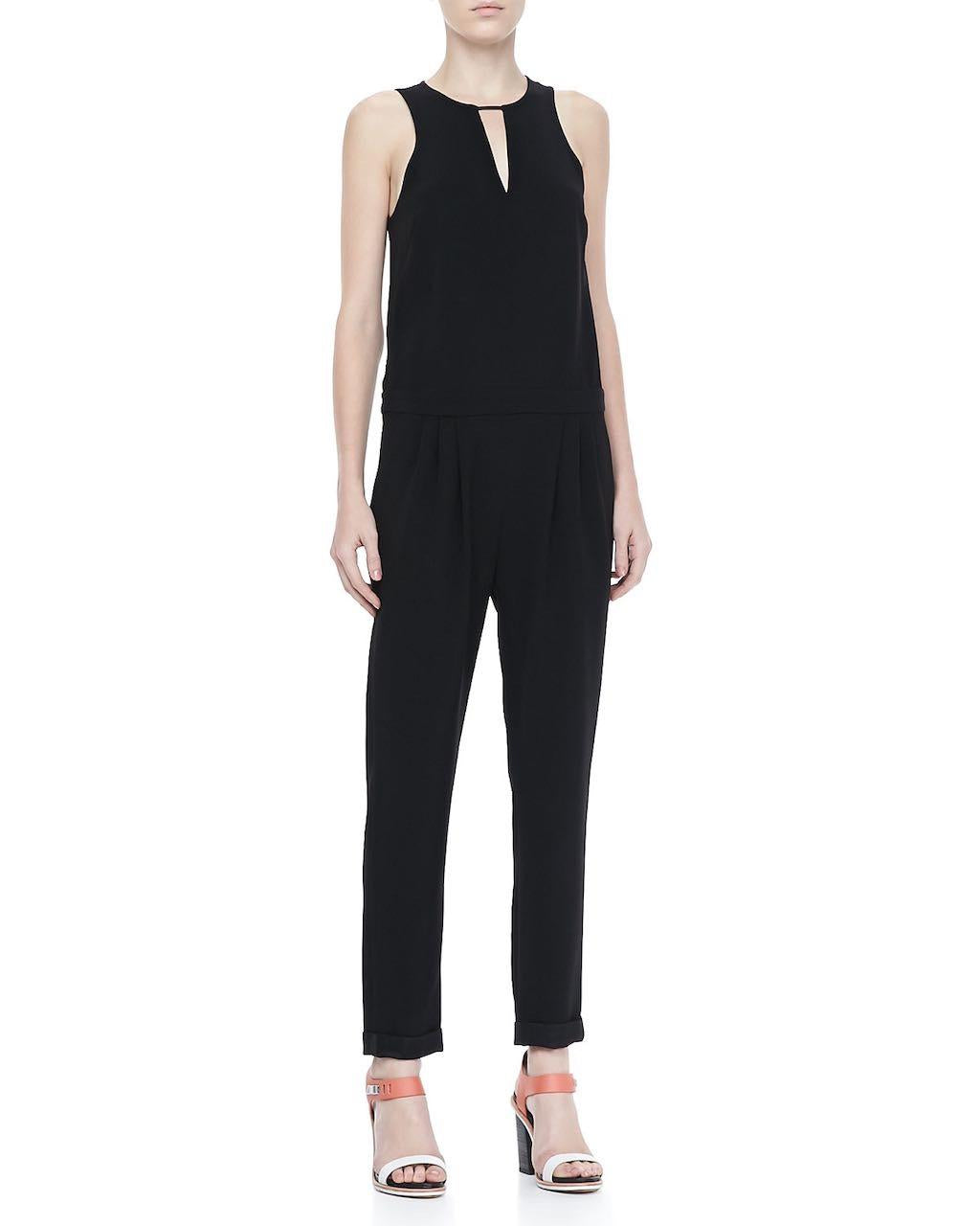 Black crepe keyhole jumpsuit