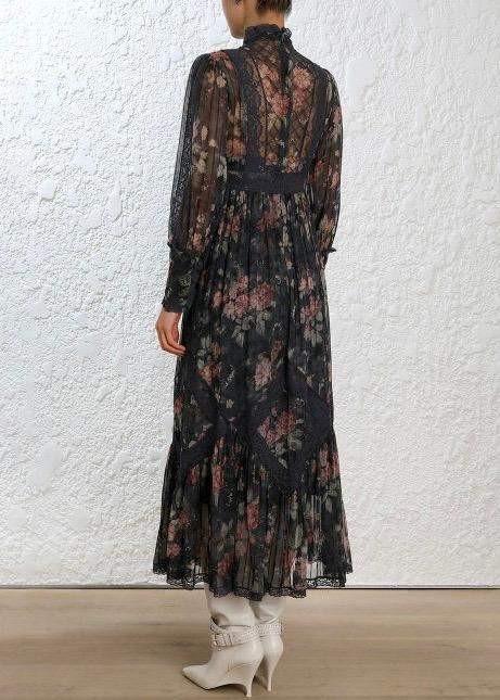 Zimmermann Silk Unbridled Tucked Dress In Ash Garden
