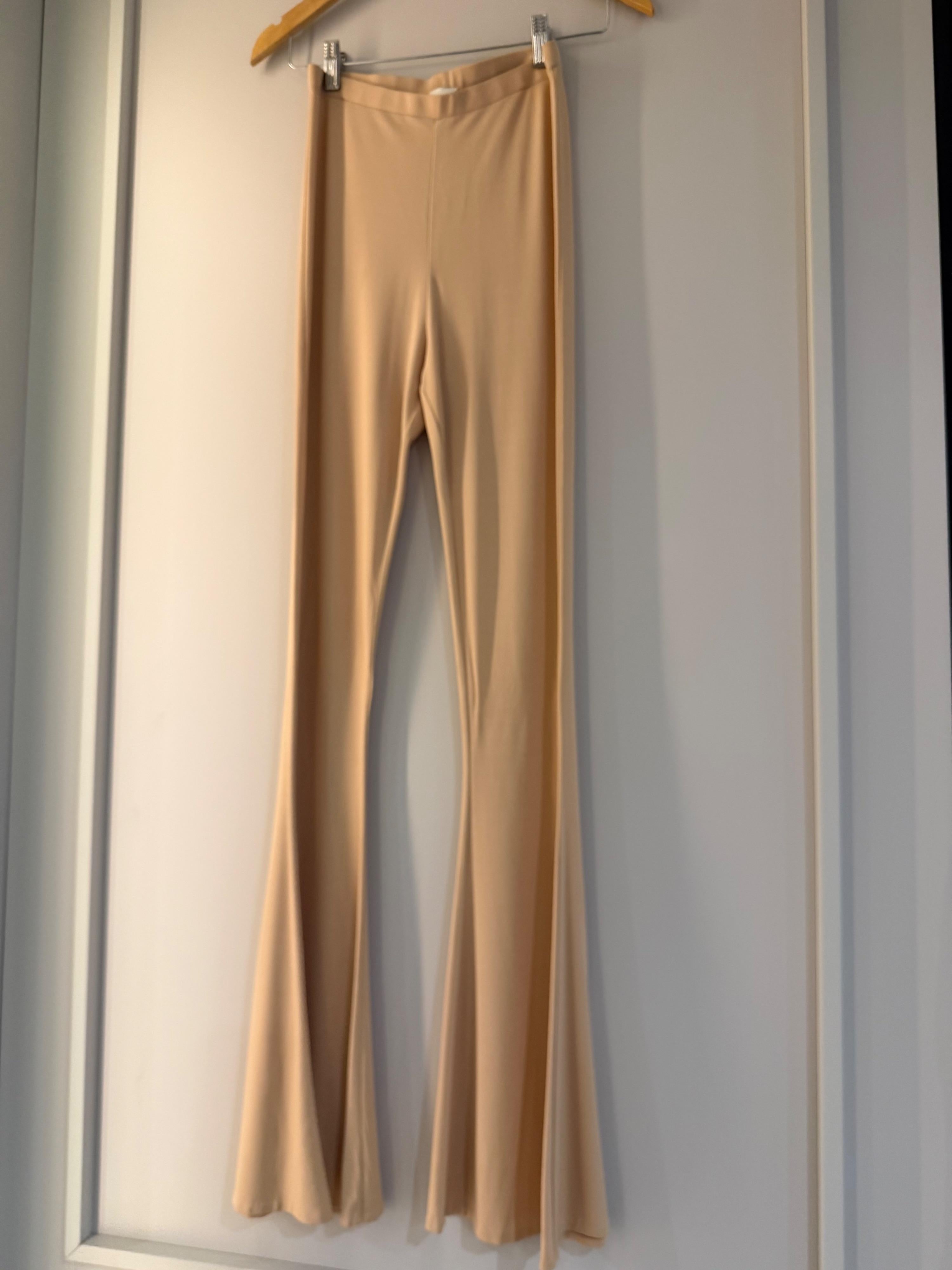 Magda Butrym Nude Stretch Jersey Pants
