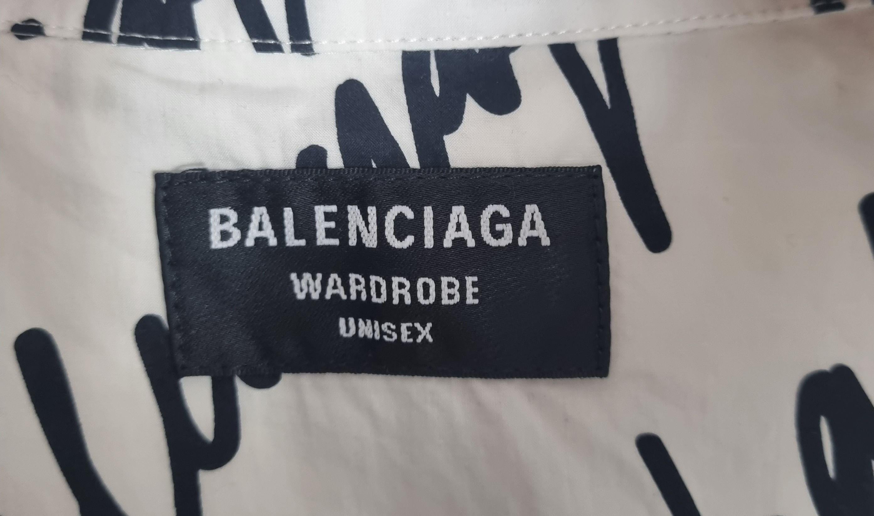 Wardrobe Unisex black & white cotton Scribble logo shirt