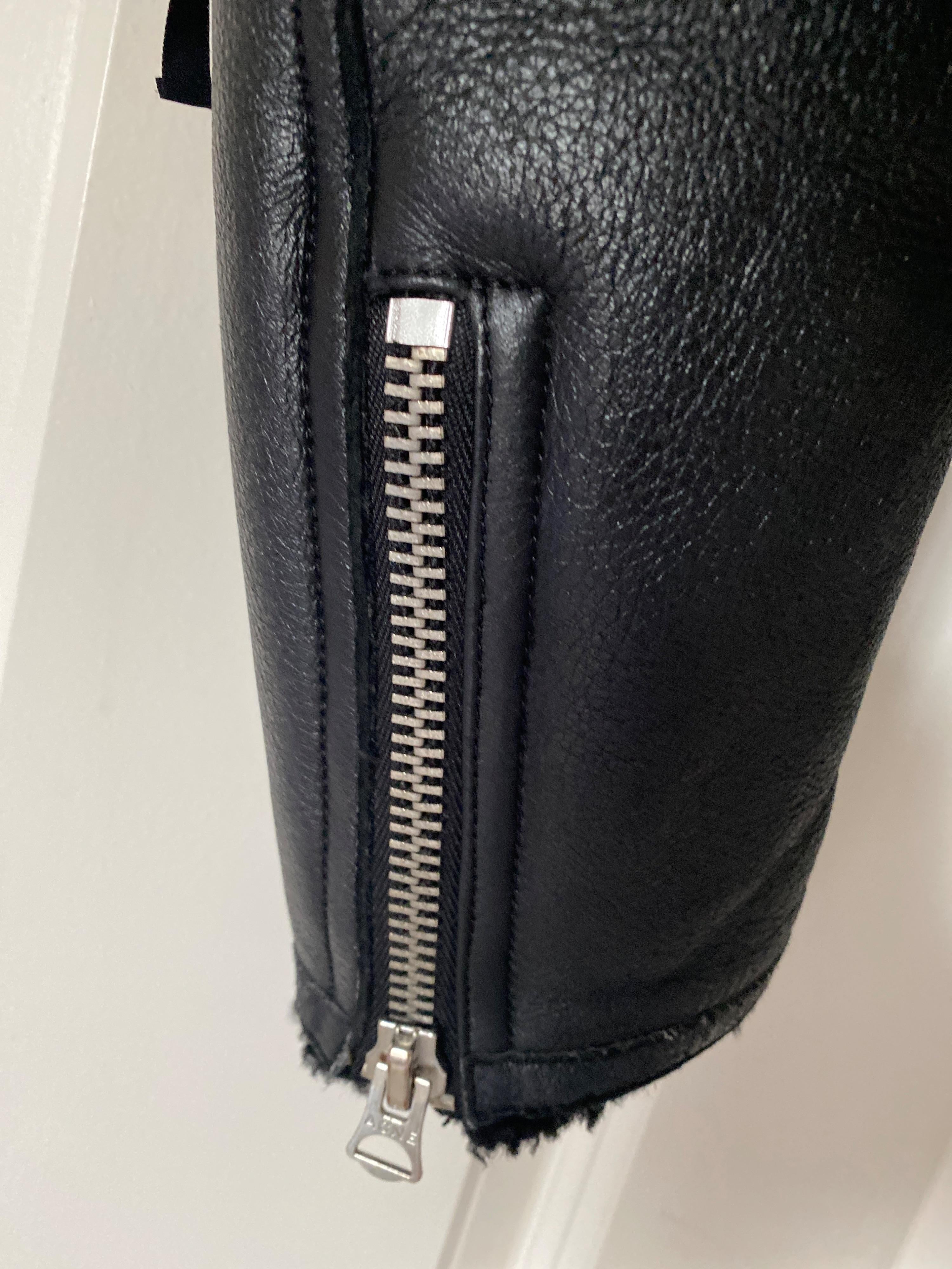 black leather & shearling aviator jacket