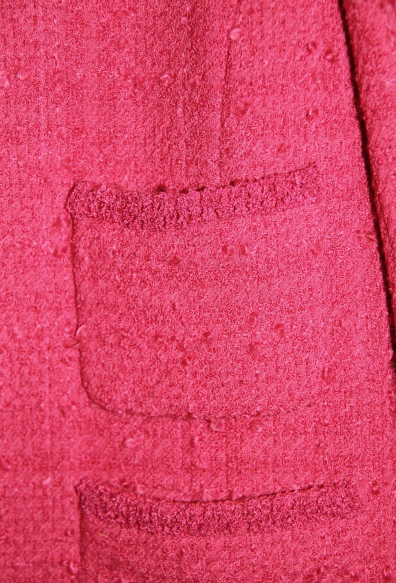 Chanel Pink Multi-Pocket Boucle Tweed Jacket