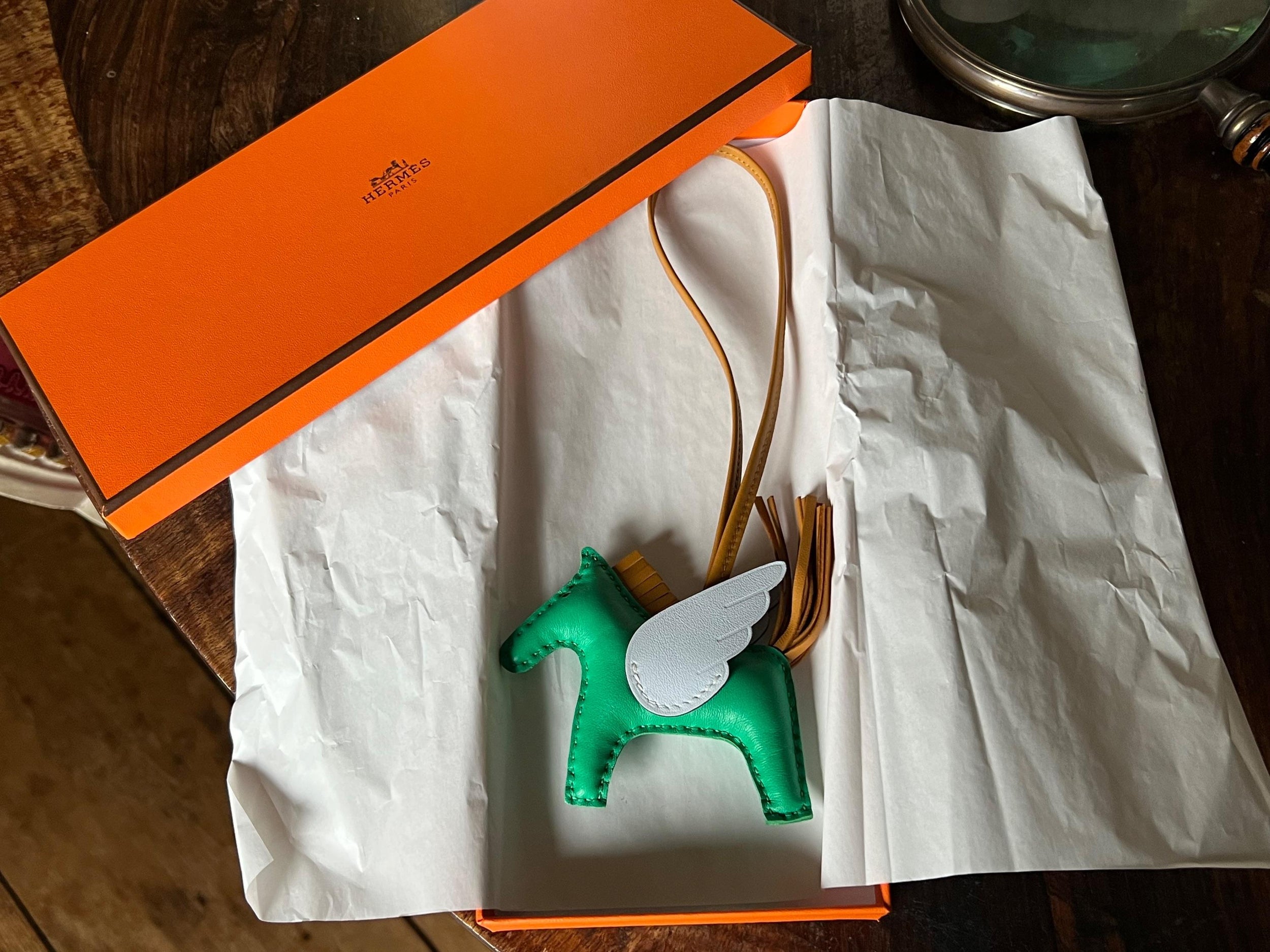 Hermes Rodeo Menthe Pegase PM Charm