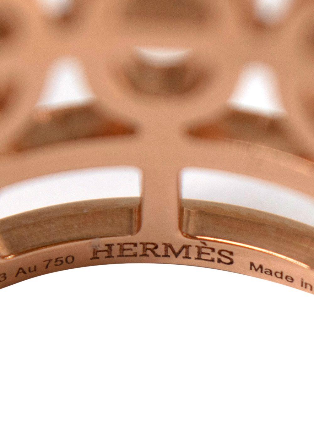 Hermes 18kt Rose Gold Chaine d'ancre Divine ring, large model