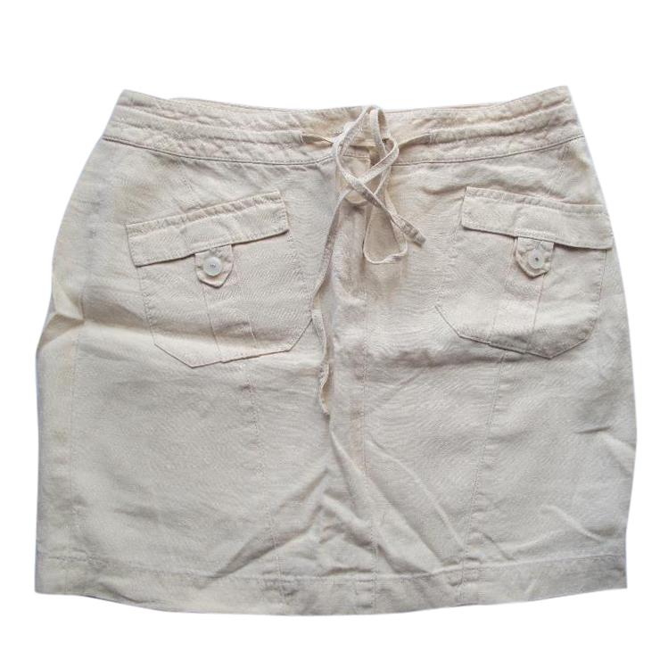 Escada Metallic Linen Cream Skirt