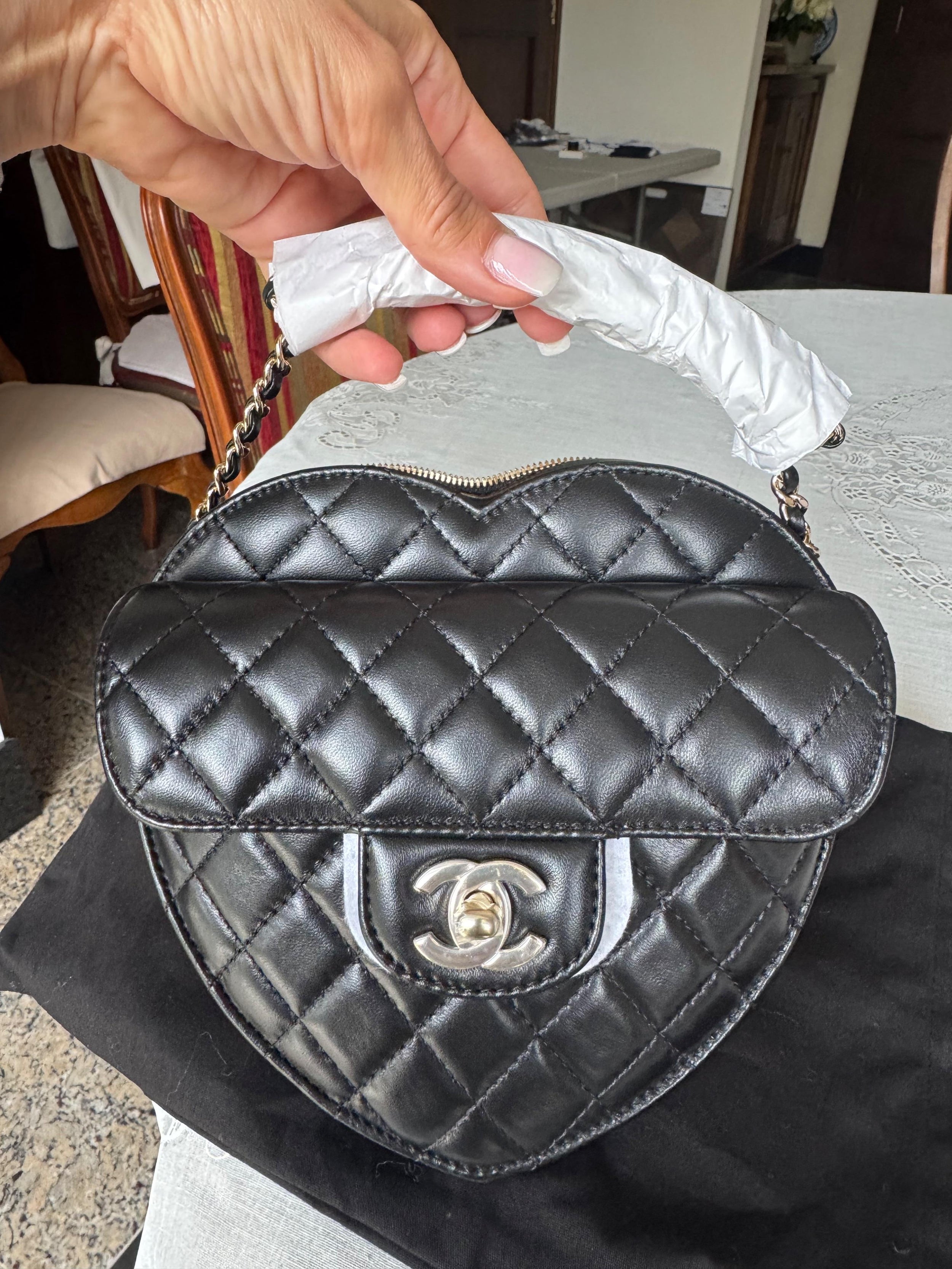Chanel Large Quilted Heart Bag