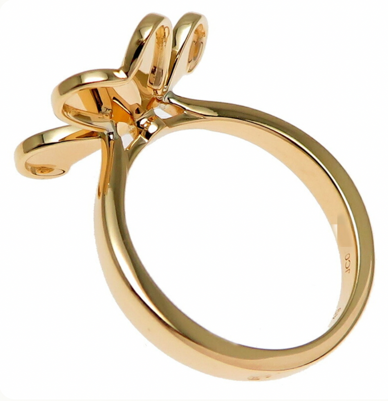 Van Cleef Yellow Gold Frivole Ring Size 5
