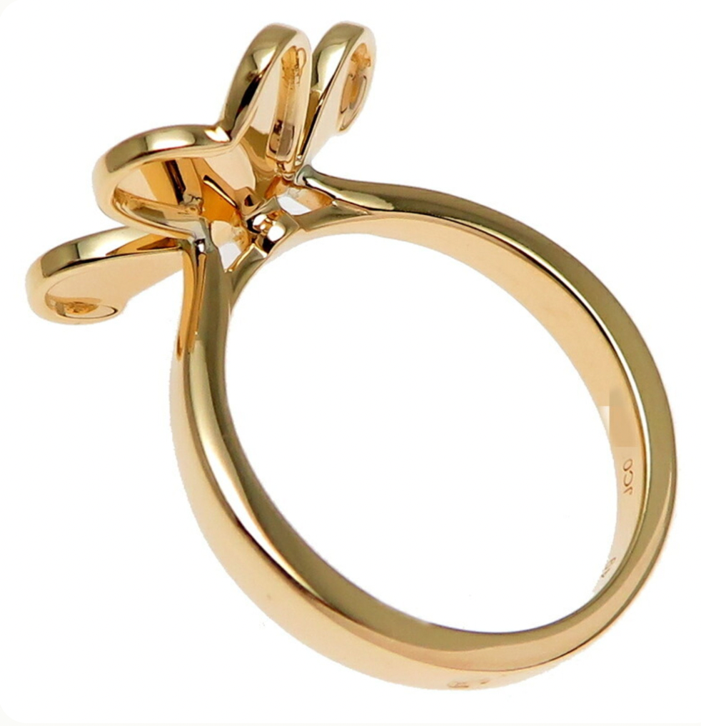 Van Cleef Yellow Gold Frivole Ring Size 5