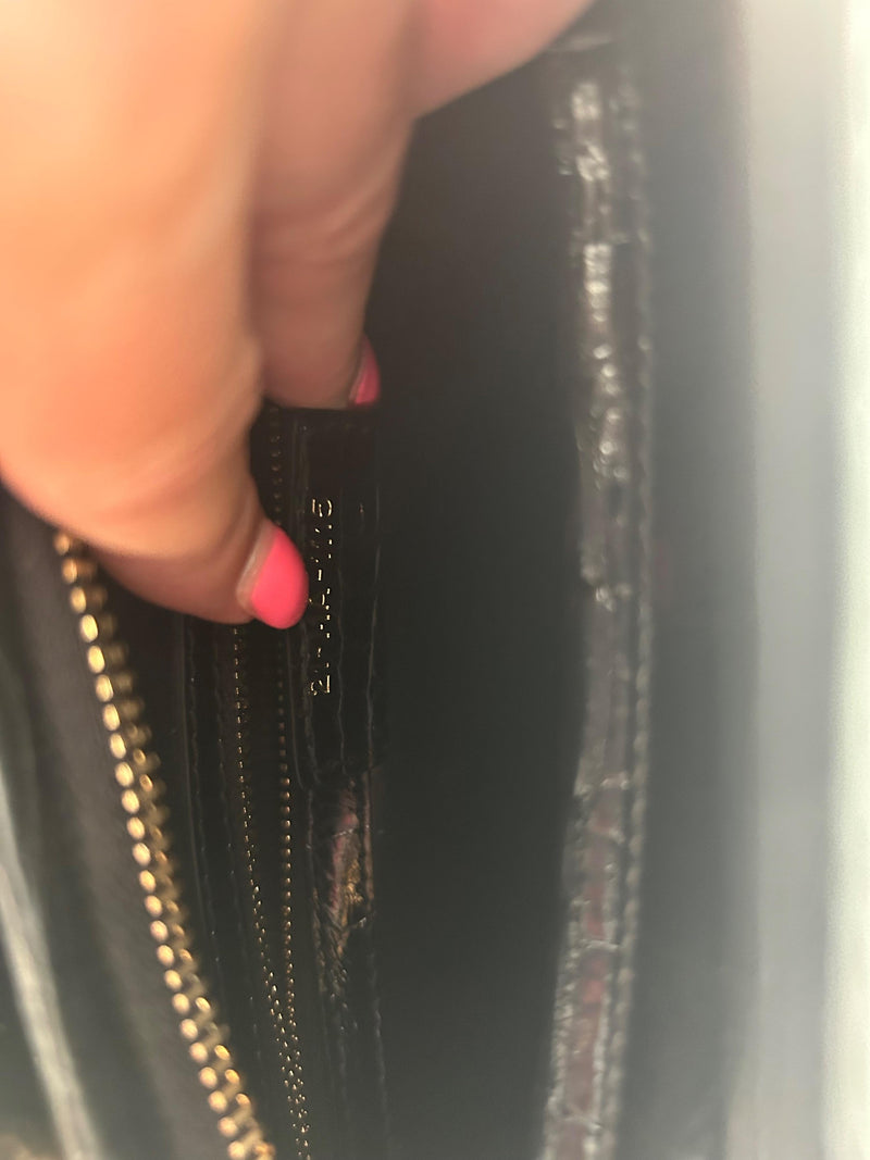 Dior Medium Lady Dior Black Alligator Bag
