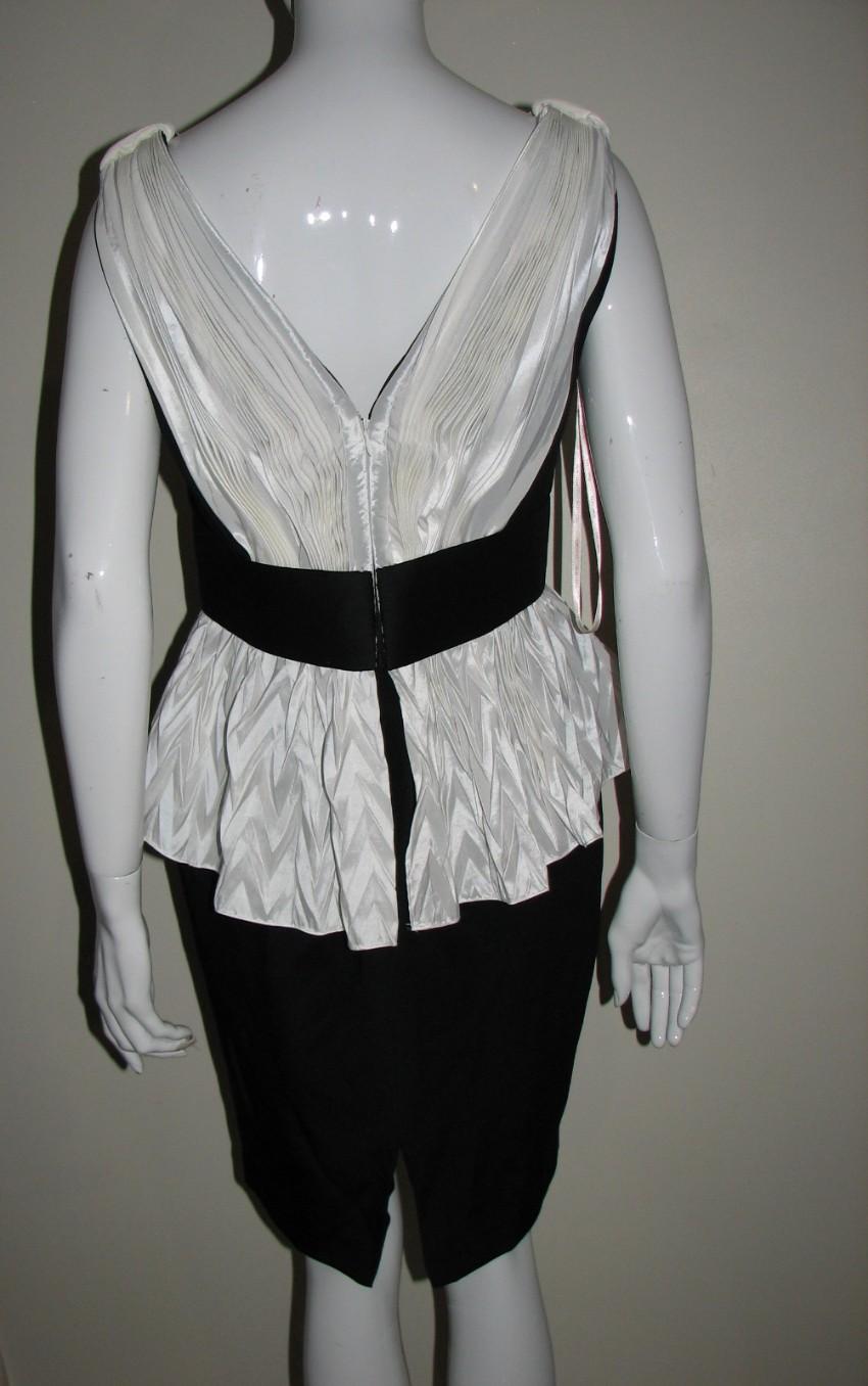 Marchesa Notte black and white peplum dress