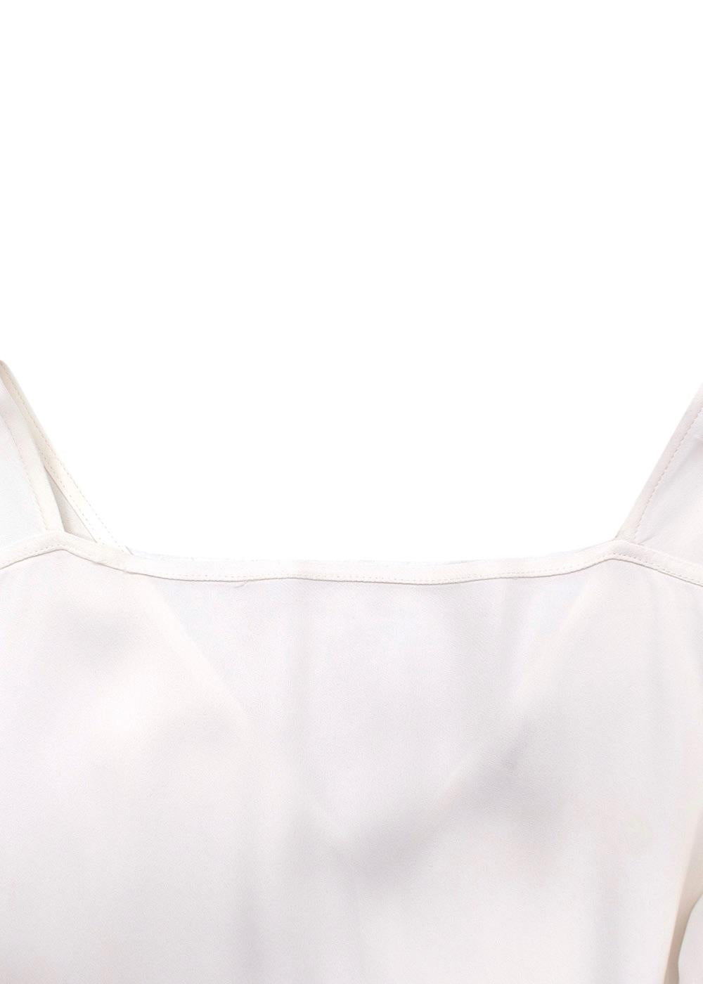 Cream Square Neck Long Sleeved Maxi Dress