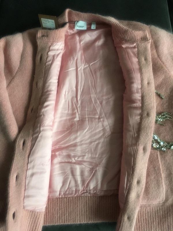 Burberry Pink Crystal Embellished Cardigan